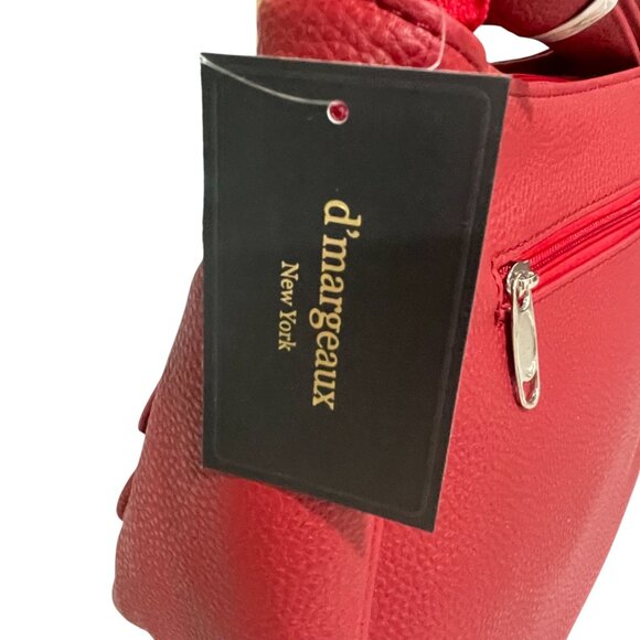 Red Leather Crossbody Bag Dmargeaux New York Utility Streetwear Everyday Purse - Picture 3 of 8